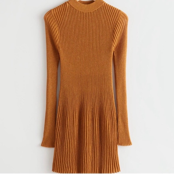 & Other Stories Stockholm Atelier Ribbed Sweater Dress – Camel – Size S – NWT - Picture 2 of 8